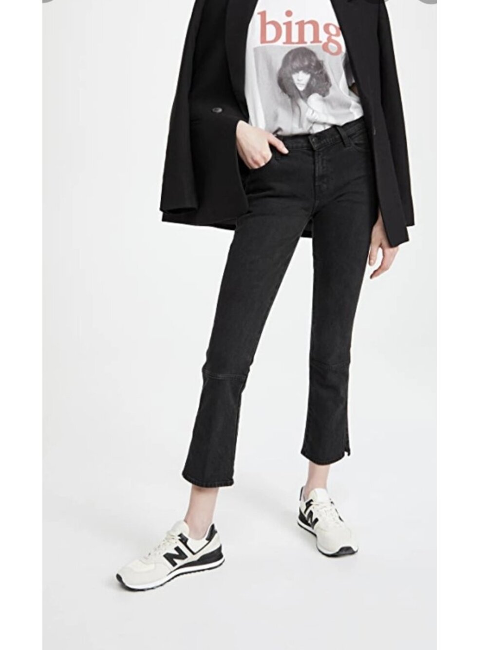 J Brand Split Slit Jeans Black Mid-rise Split Straight inseam 27”